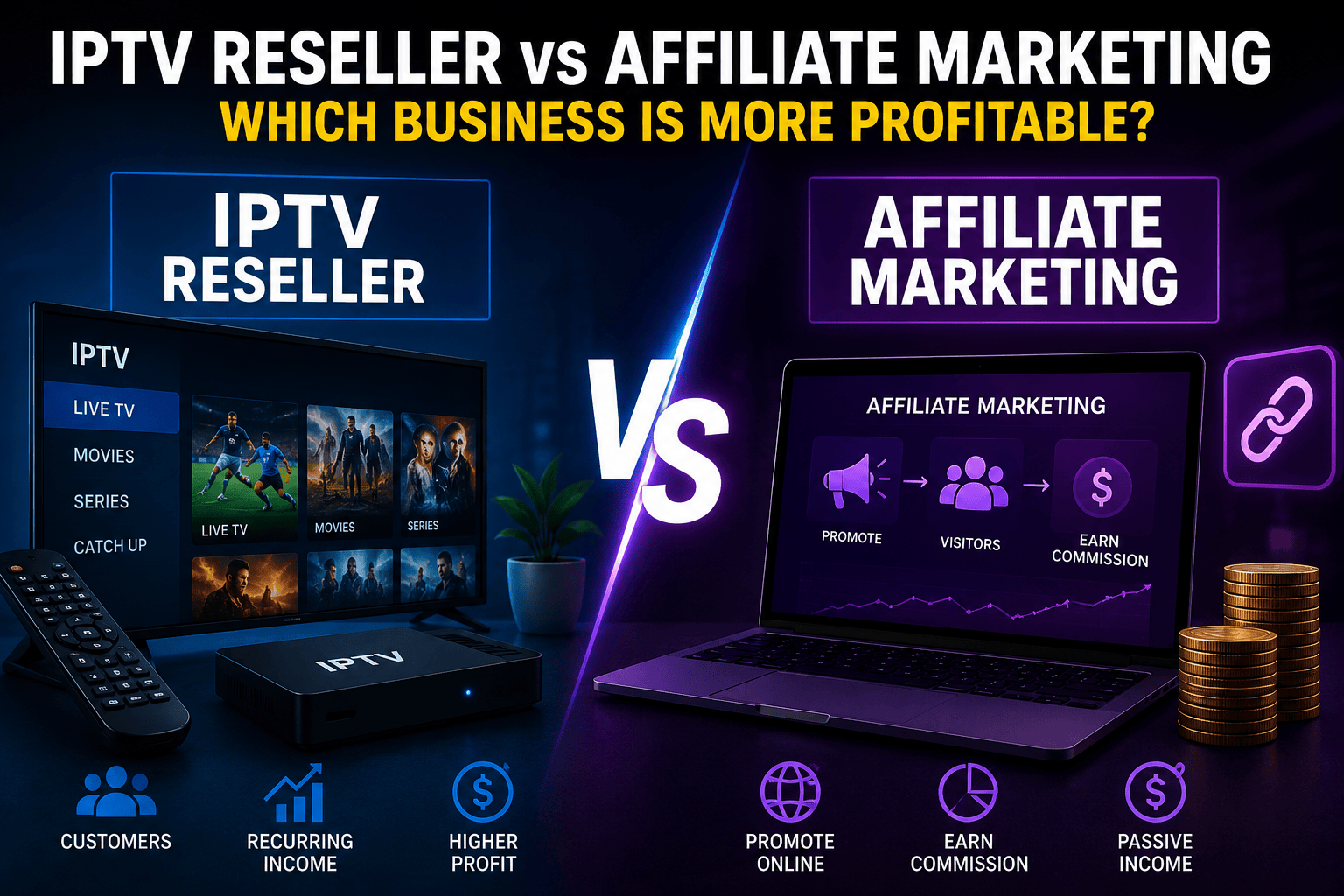 IPTV Reseller vs Affiliate Marketing: Which Business Is More Profitable in 2026?